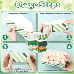 24 Pcs St Patrick’s Day Plates Food Trays Green Shamrock Bowl Disposable Iris…
