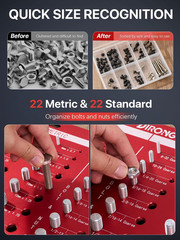 Thread Pitch Gauge & Bolt Size Checker Metric SAE Wall Mount Aluminum