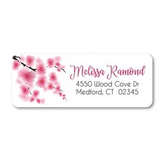 Cherry Blossom Wedding Anniversary Bridal Shower Personalized Address Labels