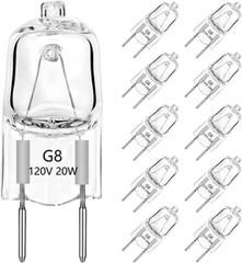 10Pack G8 Light Bulbs 20W Dimmable 120V G8 Base 2Pin Xenon Bulb T4 JCD