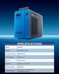 6L INDUSTRIAL DUAL WATER CHILLER FOR 50W-150W CO2 LASER ENGRAVER MACHINES