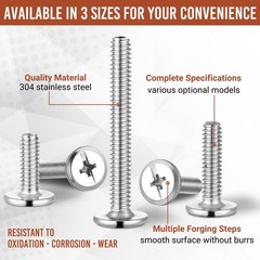 Blulu 100Pcs 1/4″20 Hurricane Shutter Bolts, Sidewalk Screws Bolts Truss Head…