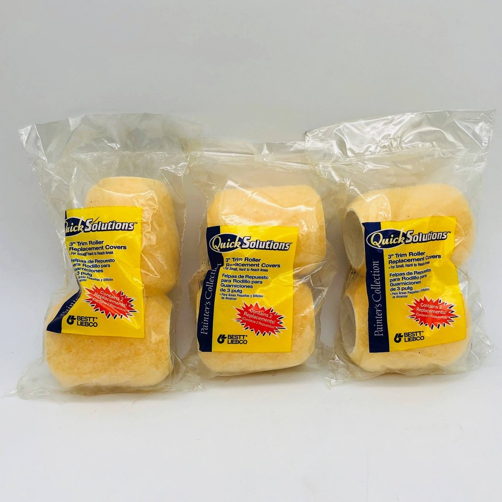 6pk Biestt Liebco 690188230 Paint Roller Cover 3in Nap Semi Smooth Woven Trim