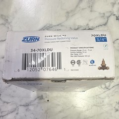 Zurn Wilkins 34-70XLDU 3/4 in Double Union Pressure Reducing Valve Brass 25-75
