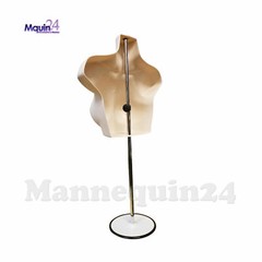 1 Set Male & Female Torso Mannequins Flesh Dress Form with 2 Stands & 2 Hangers