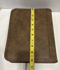 Franklin Covey 7-Ring Brown Zip Around Faux Leather Binder Organizer Planner