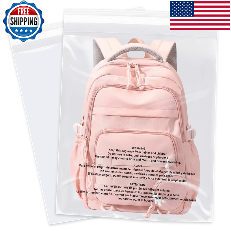 Wepoly – 14 X 20 1000 Count – Clear Poly Bags Suffocation Warning Self Seal For