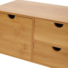 Bamboo Desk Organizer with 3 Drawers, Stylish and Functional, Eco-friendly