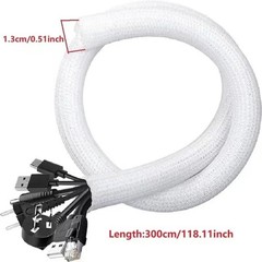 Split Braided Cable Sleeve Nylon Self Wrap Wire Loom Cord Management Protector