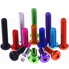 M3.5 Aluminium Alloy Colourful Button Head Bolts Allen Key Hex Socket Screws