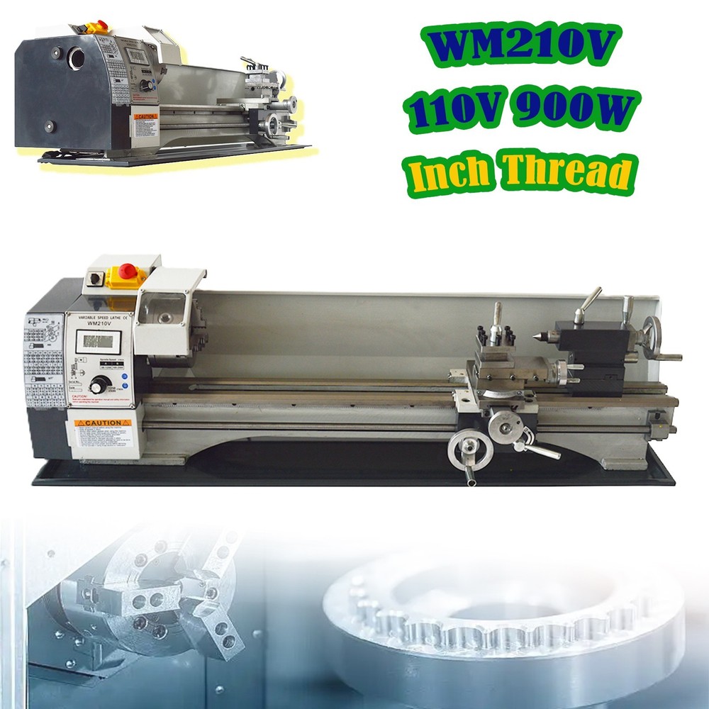 110V Precision Inch Thread Metal Lathe WM210V Variable Speed Lathe 8″*32″