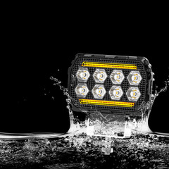 2PCS square LED WORK LIGHTS Fit CAT Skid loader 259D3 236D3 262D 259D 272D2 XHP