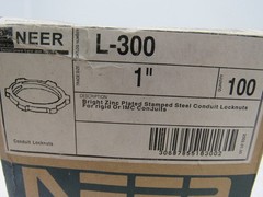 NEER L-300 1″ Zinc Plated Steel Locknut for Rigid or IMC Conduits Box of 100