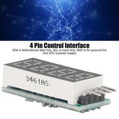 4 Digit 7 Segment Digital Tube Module LED Display Module I2C Interface DC