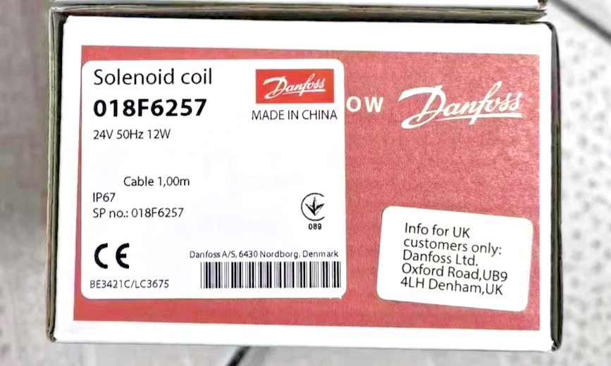 1PC- Danfoss 018F6257 Solenoid Coil 1m Cable BF024AS- Brand new