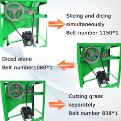 220V 3HP Grass Cutting and Dicing Combined Crusher Chaff Cutter Double Inlet