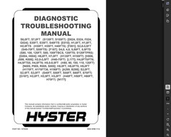 HYSTER FORKLIFT (B299) H175FT36 SERVICE PARTS DIAGNOSTIC MANUAL PDF ON USB