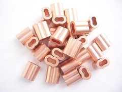 100 Copper Sleeves for Wire Rope, 1/16″, Made in USA