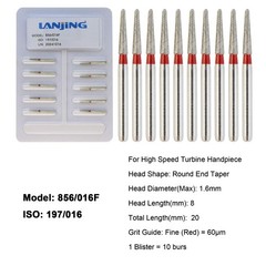 Dental Diamond Burs FG Round End Taper Bur Super Coarse Fine High Speed 856 850