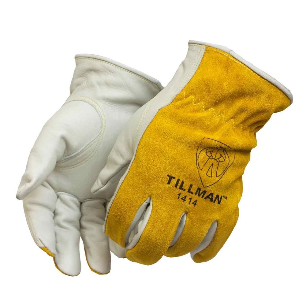 Tillman 1414 TopGrain Pearl Cowhide Split Leather Drivers Protective Work Gloves