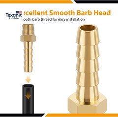 4Pcs Brass Hose Barb Fittings 1/4″ Hose Barb to 1/8 NPT Male Thread Air Hose Fit