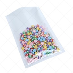Multiple Colors & Sizes Clear Front Glossy Back Foil Mylar Open Top Pouch Bag