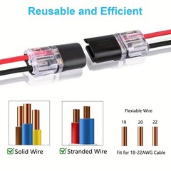 150PCS Double-Wire Plug-in Cable Snap Connector Terminal Block w/ Locking Buckle