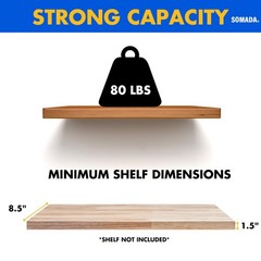 SOMADA 8 Inch Floating Shelf Brackets, 4 Pack Invisible Heavy Duty Shelf Supp…