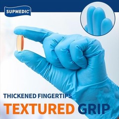 Supmedic Store Latex / Powder-Free Medical Nitrile Exam Gloves, Blue, 100 Pack