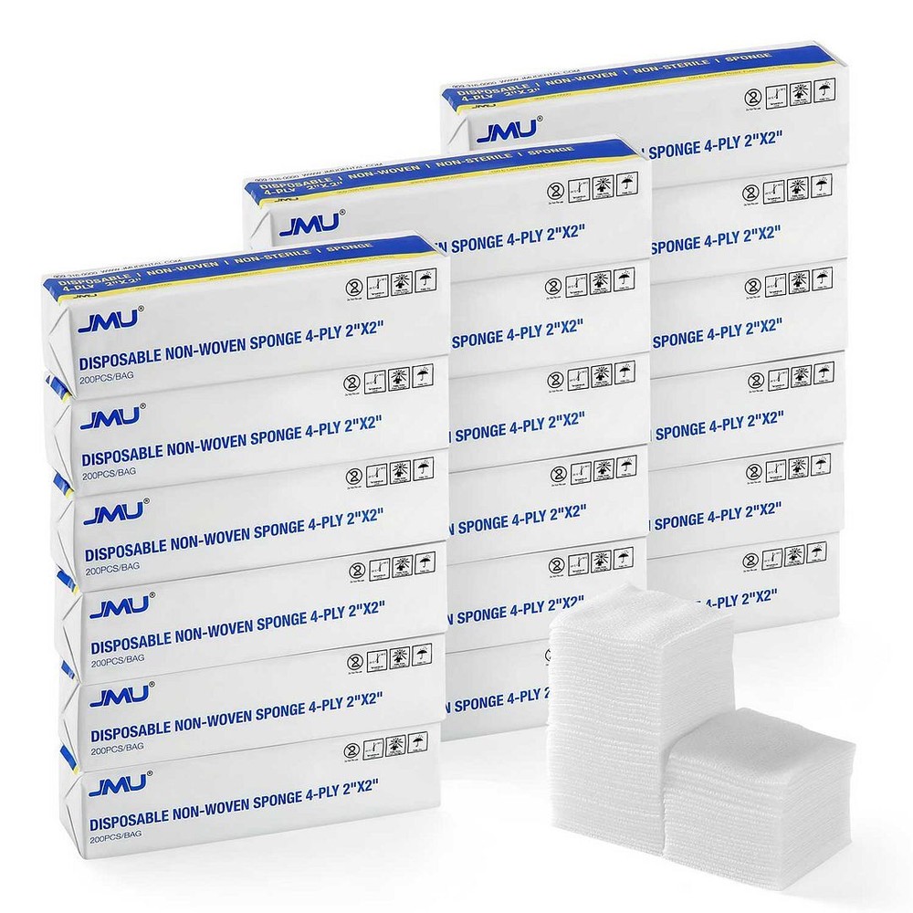 JMU 2″ x 2″ Non-Woven 4-Ply Sponge, 5000/Case