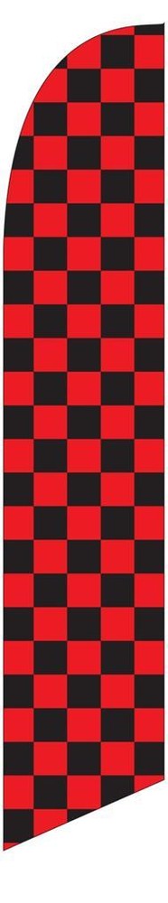 Black and Red Checkered 12ft Feather Banner Swooper Flag – FLAG ONLY