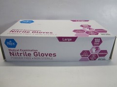 Medpride Powder Free Nitrile Exam Gloves Large Box 100 – Blue (Brand New)