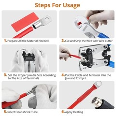 Crimping Tool Cable Lug Crimper Wire Plug Pliers Battery Terminal Assortment Kit