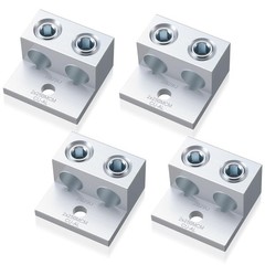 Blulu 4 Pack Dual Aluminum Ground Lug for 1/0 Gauge Wire