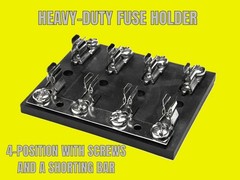FUSE BLOCK FUSE HOLDER, 4-POSITION, GLASS FUSES (i.e. 3A, ABC, AGC) WITH SCREWS