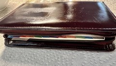 1990s Vintage “Time Planner” w/ Faux Burgundy Leather Ring Binder + New Pages