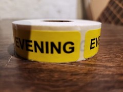 Warning Labels Evening Medication YELLOW Stickers 2in X .75in 500 Pack