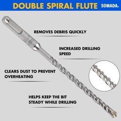 SOMADA 1/4-Inch x 6-Inch SDS Plus Drill Set of 10 Pcs SDS-Plus Rotary Hammer …