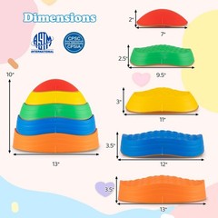 Costzon Balance Stepping Stones For Kids 11 Pcs Non-Slip Toddler Stones Sensory