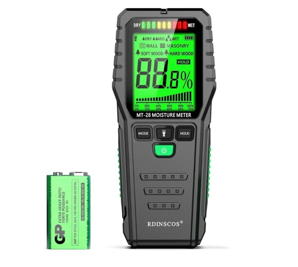 RDINSCOS Wood Moisture Meter Pin Type Wall Moisture Meter Digital Moisture MT-28