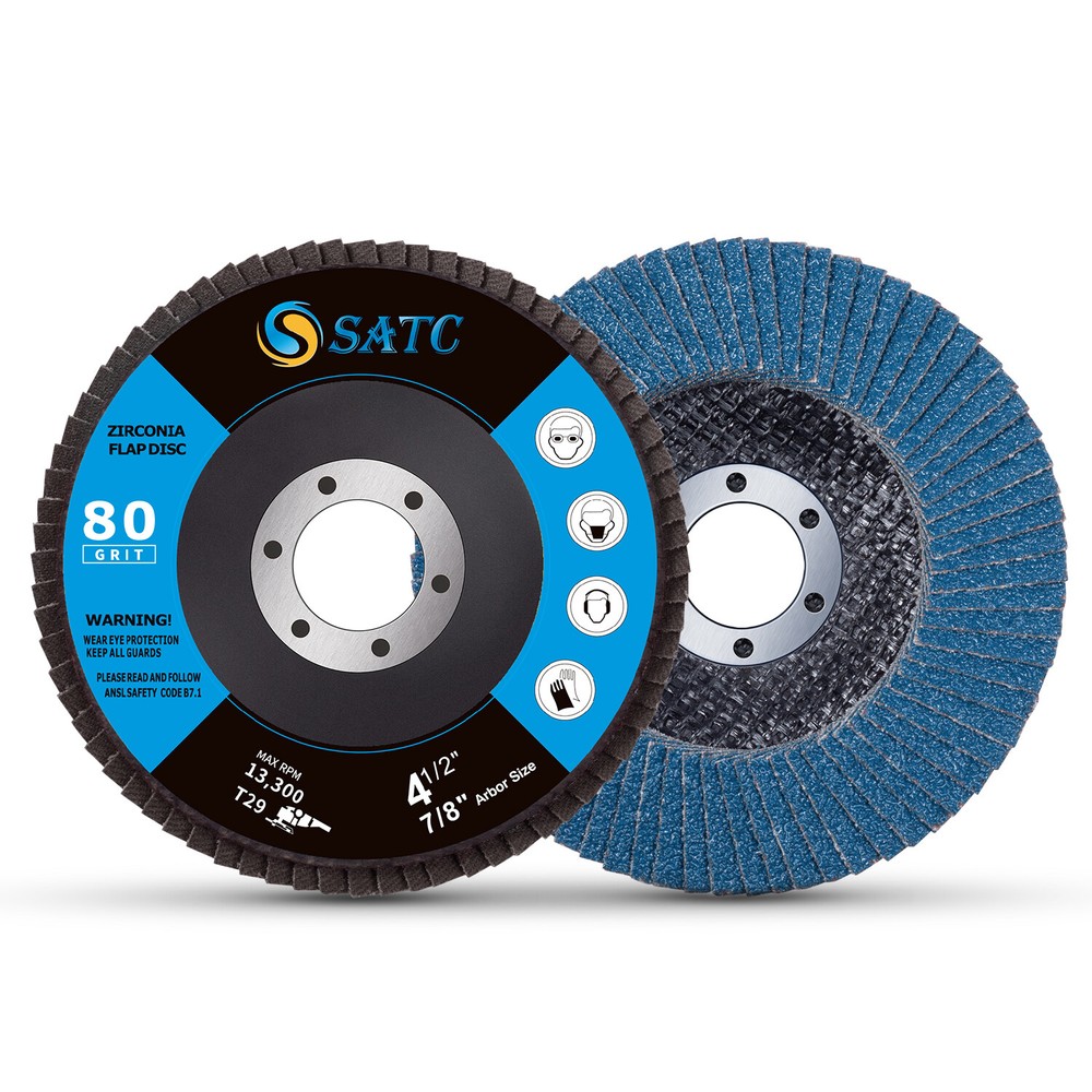 40PCS 4-1/2″×7/8” 80 Grit T29 Premium 115MM Zirconia Flap Disc Sanding Grinding