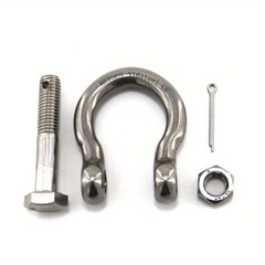 2PCS 316 Stainless Steel M10 Clevis Pin O Ring Bow Anchor Locking Ring Shackle