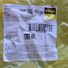 Viega MegaPressG Adapter Carbon Steel Zinc-Nickel 2″ x 2″ P x MPT 25126