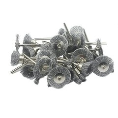 30 Pcs Wire Brush Wheel, 1/8 Inch Shank Coarse Crimped Steel Wire