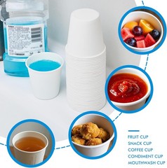 3 oz 300 Pack Paper Coffee Cups for Bathroom, Disposable Mouthwash Cups, Small P