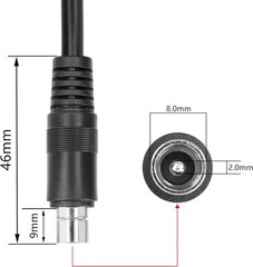 DC8020 Power Pigtails Cable 4.9FT 14AWG 8.0×2.0mm Male Plug Bare Wire 150cm