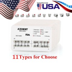 10X AZDENT Dental Ortho Brackets Brace Mini Standard Roth MBT Edgewise 018 022