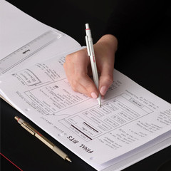 rOtring 600 Ballpoint Pen Pearl White Refillable Metal Hexagonal Grip