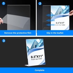12 Pack Acrylic Sign Holder 8.5 x 11, Clear Plastic Display Stands for Tablet…