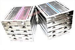 10 GERMAN DENTAL AUTOCLAVE STERILIZATION CASSETTE BOX TRAY FOR 15 INSTRUMENT